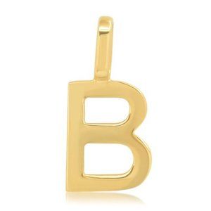 NWT Alphabet Letter Pendant "B" // 10K Solid Gold